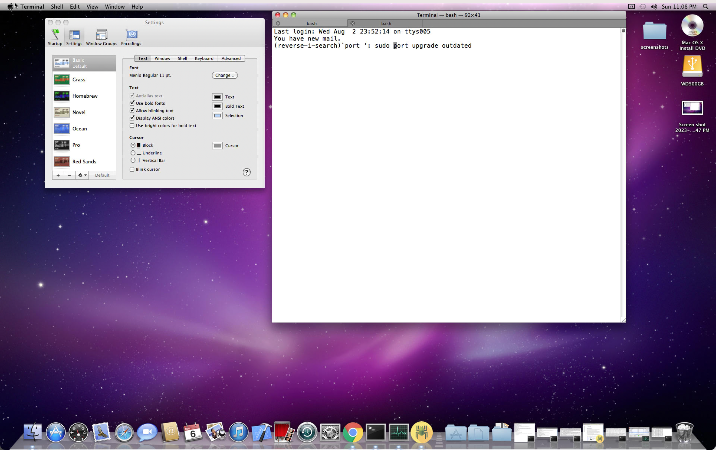 Terminal OSX 10.6.8